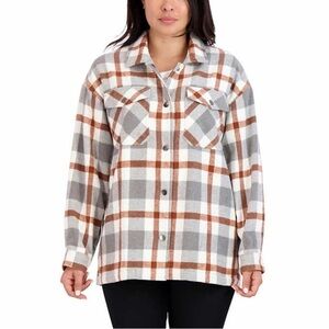 HFX Flannel Shirt Jacket with Pockets Large